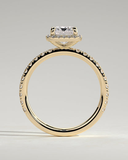 Round Halo, Pave & Split Shank Engagement Ring – 1.93 CT Lab Grown Diamond