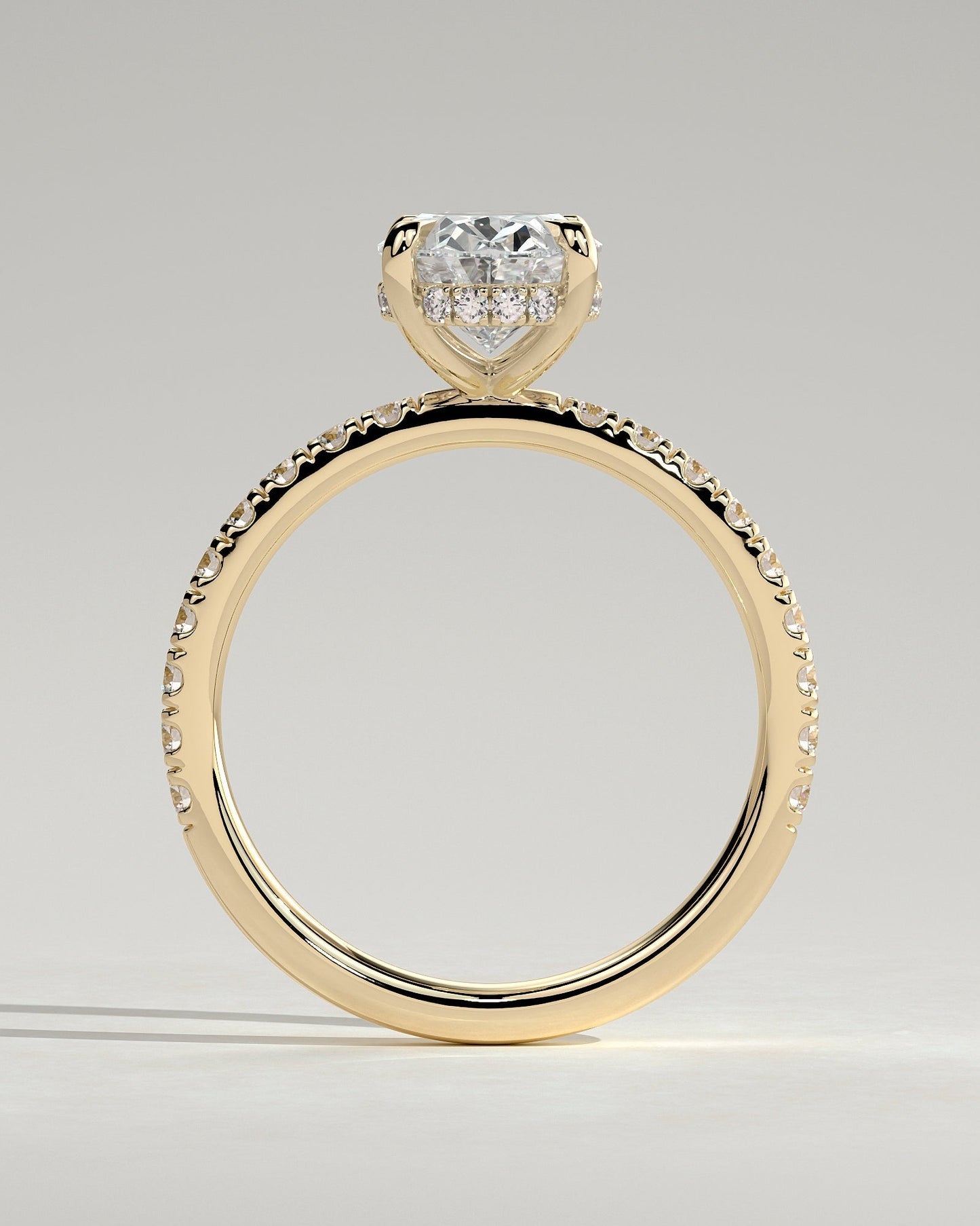 Round Halo, Pave & Split Shank Engagement Ring – 1.93 CT Lab Grown Diamond