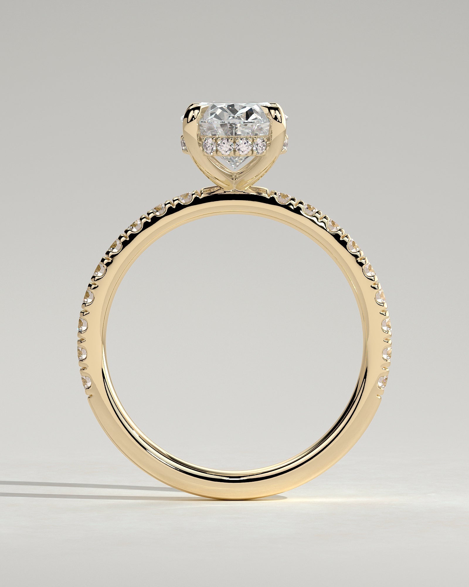 Round Halo, Pave & Split Shank Engagement Ring – 1.93 CT Lab Grown Diamond