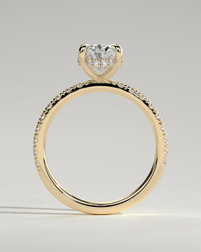 Round Halo, Pave & Split Shank Engagement Ring – 1.93 CT Lab Grown Diamond