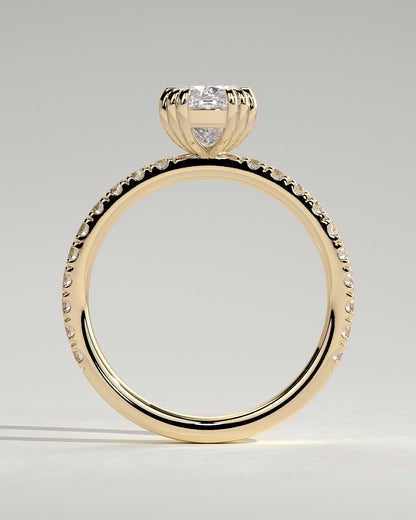 Round Halo, Pave & Split Shank Engagement Ring – 1.93 CT Lab Grown Diamond