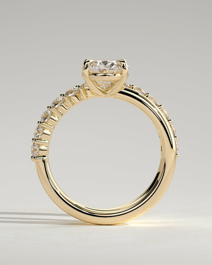 Round Halo, Pave & Split Shank Engagement Ring – 1.93 CT Lab Grown Diamond