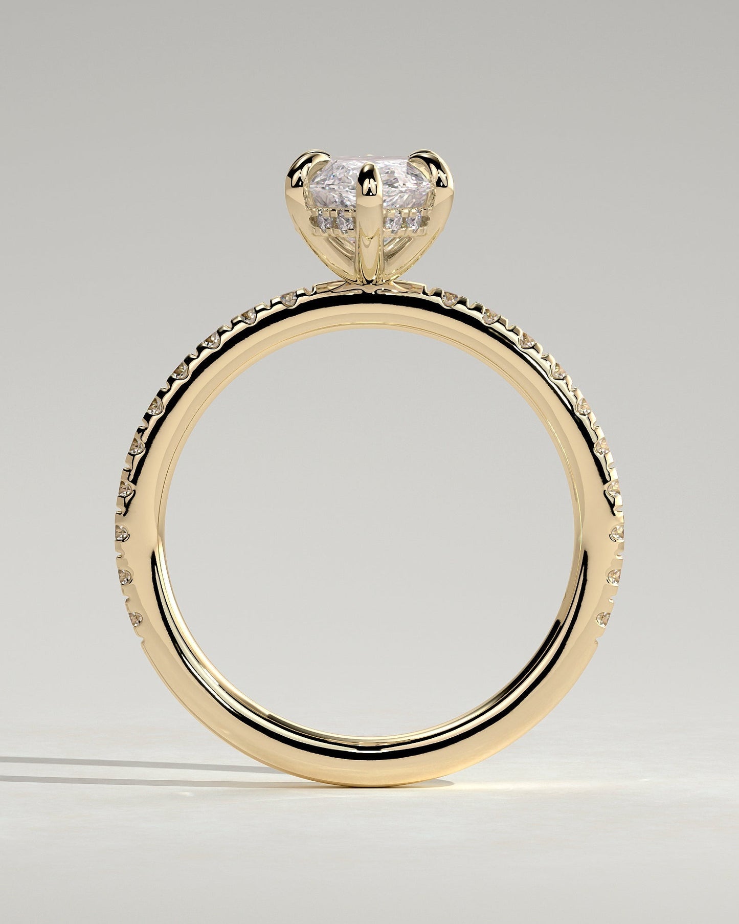 Round Halo, Pave & Split Shank Engagement Ring – 1.93 CT Lab Grown Diamond