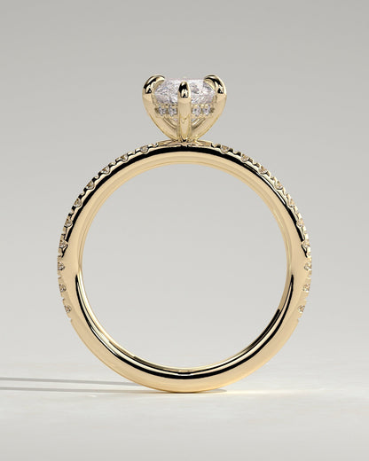 Round Halo, Pave & Split Shank Engagement Ring – 1.93 CT Lab Grown Diamond
