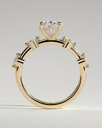 Round Halo, Pave & Split Shank Engagement Ring – 1.93 CT Lab Grown Diamond