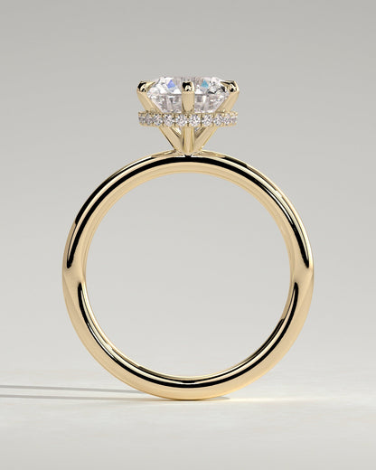 Round Halo, Pave & Split Shank Engagement Ring – 1.93 CT Lab Grown Diamond