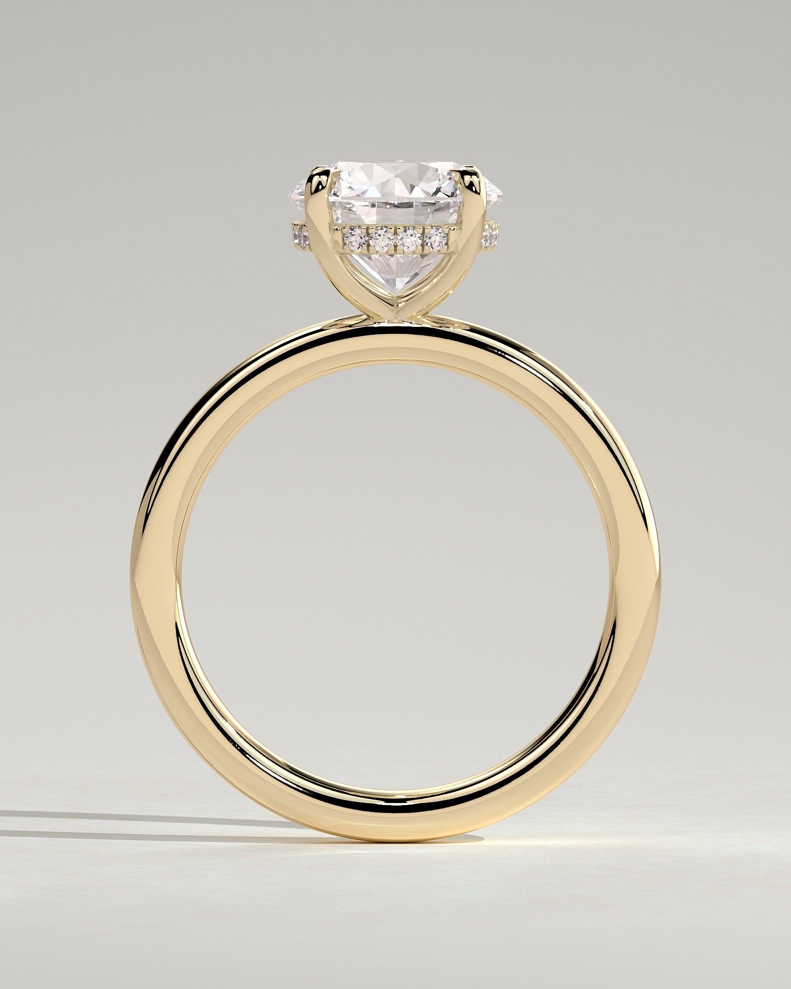 Round Halo, Pave & Split Shank Engagement Ring – 1.93 CT Lab Grown Diamond