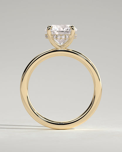 Round Halo, Pave & Split Shank Engagement Ring – 1.93 CT Lab Grown Diamond