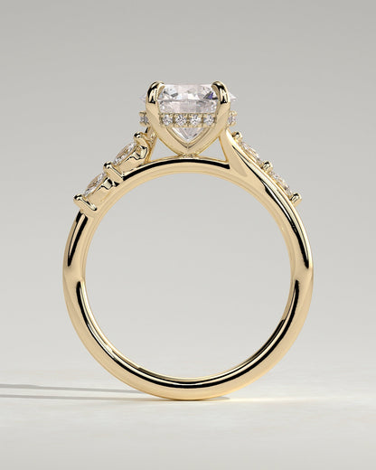 Round Halo, Pave & Split Shank Engagement Ring – 1.93 CT Lab Grown Diamond