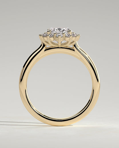 Round Halo, Pave & Split Shank Engagement Ring – 1.93 CT Lab Grown Diamond