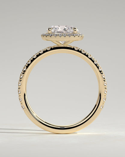 Round Halo, Pave & Split Shank Engagement Ring – 1.93 CT Lab Grown Diamond