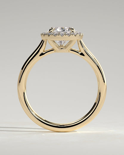 Round Halo, Pave & Split Shank Engagement Ring – 1.93 CT Lab Grown Diamond