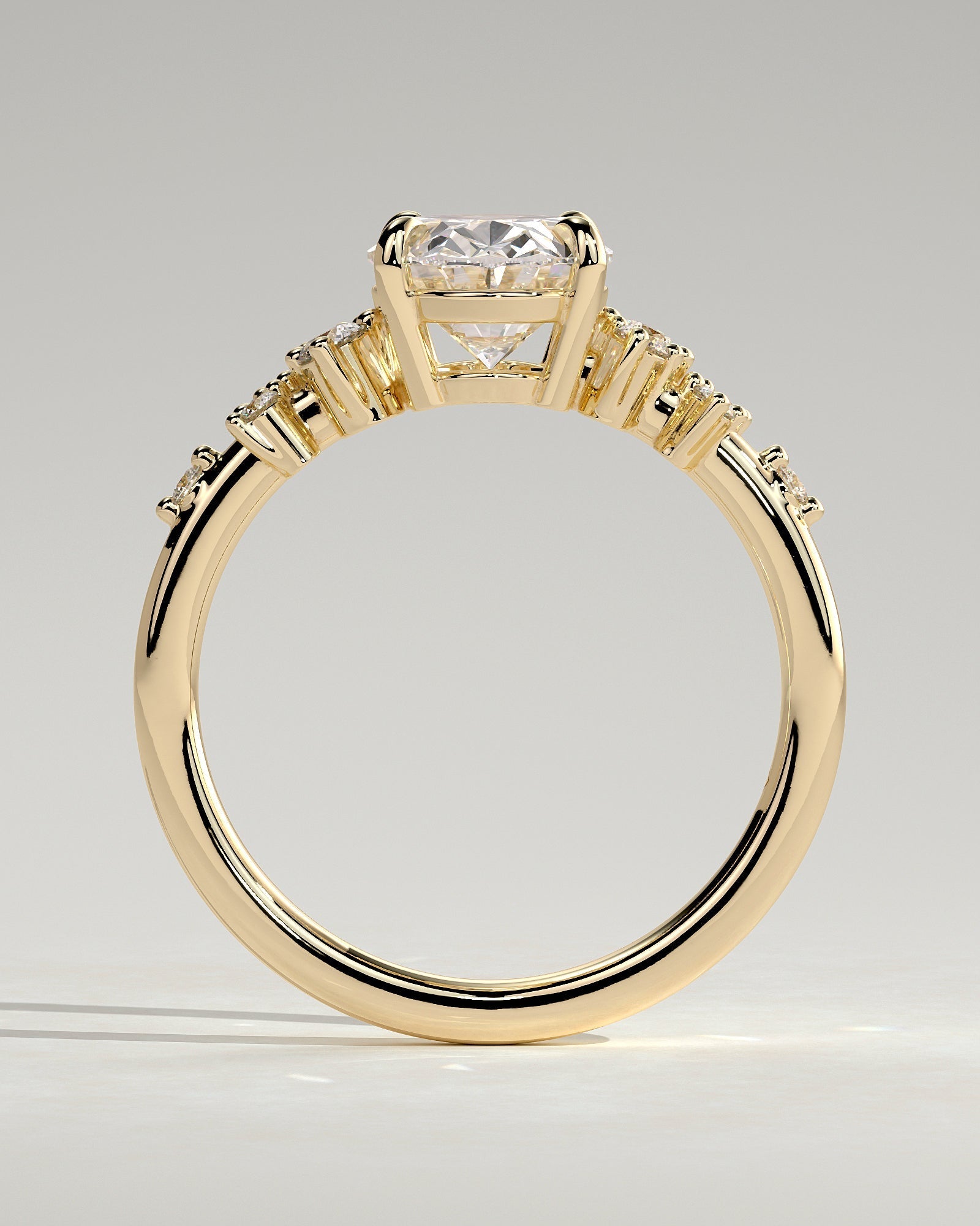 Round Halo, Pave & Split Shank Engagement Ring – 1.93 CT Lab Grown Diamond