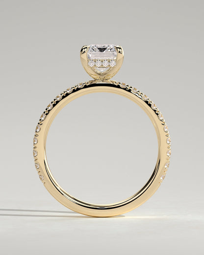 Round Halo, Pave & Split Shank Engagement Ring – 1.93 CT Lab Grown Diamond