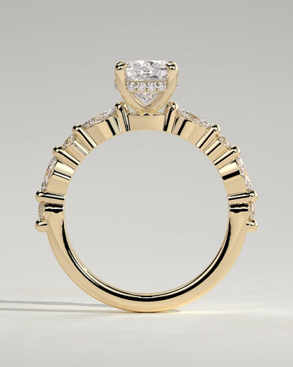 Round Halo, Pave & Split Shank Engagement Ring – 1.93 CT Lab Grown Diamond