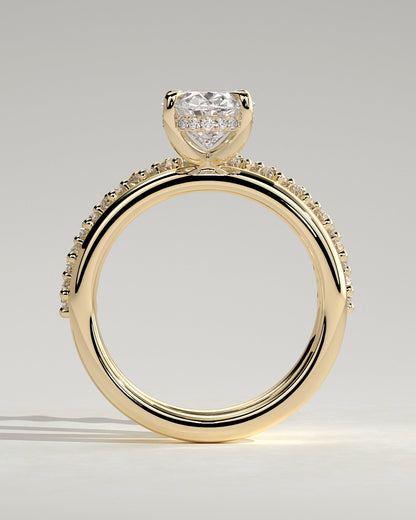 Round Halo, Pave & Split Shank Engagement Ring – 1.93 CT Lab Grown Diamond