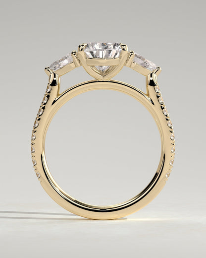 Round Halo, Pave & Split Shank Engagement Ring – 1.93 CT Lab Grown Diamond