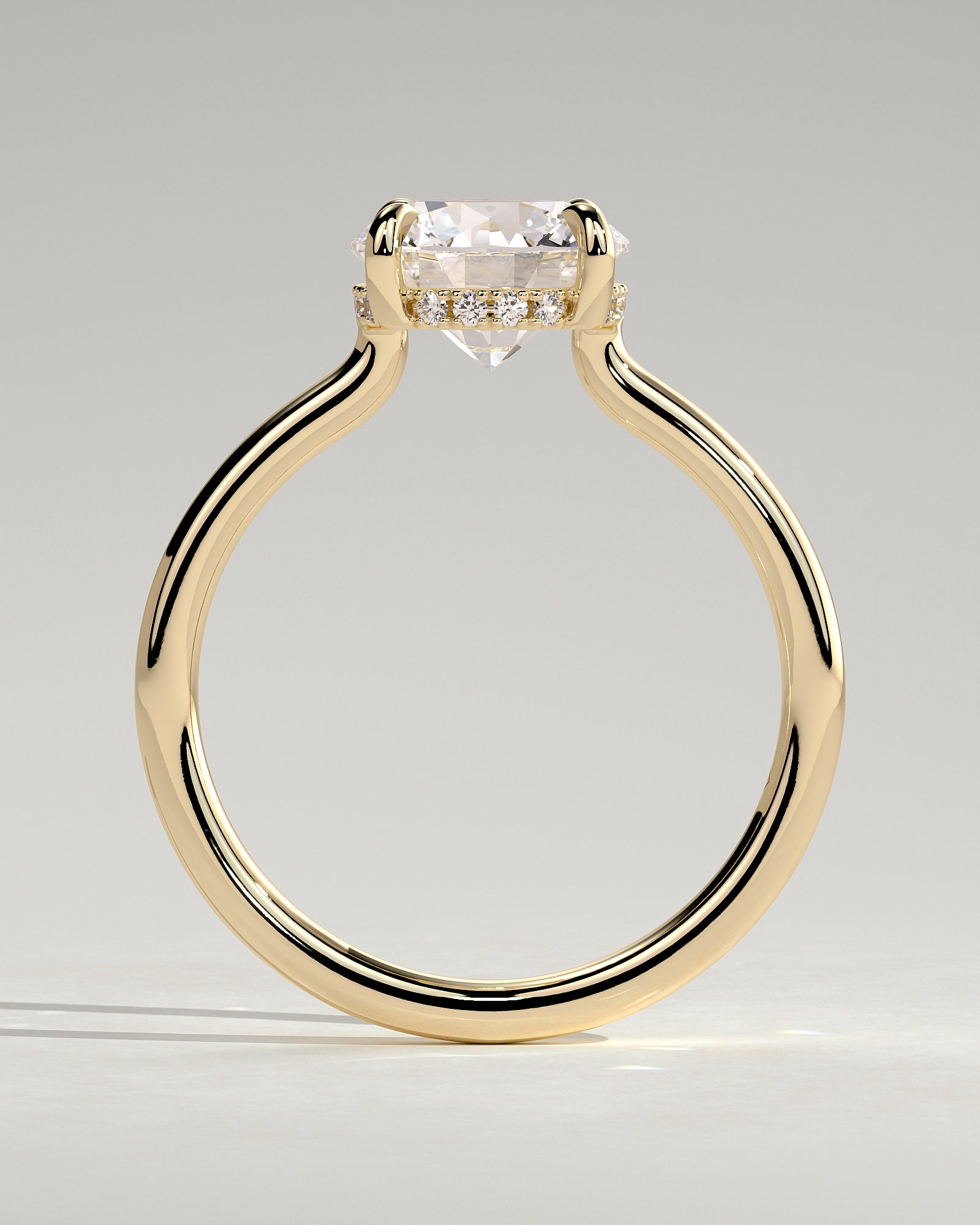Round Halo, Pave & Split Shank Engagement Ring – 1.93 CT Lab Grown Diamond