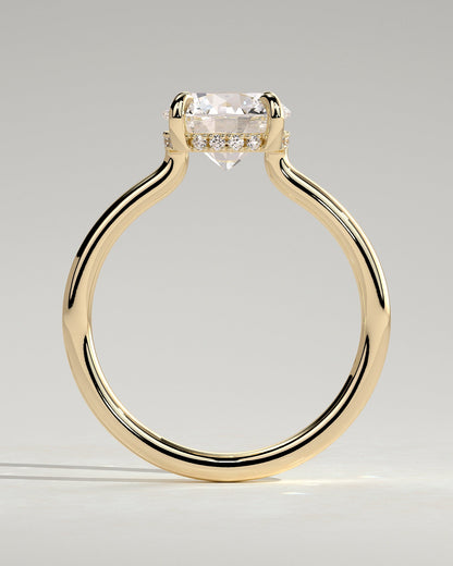 Round Halo, Pave & Split Shank Engagement Ring – 1.93 CT Lab Grown Diamond