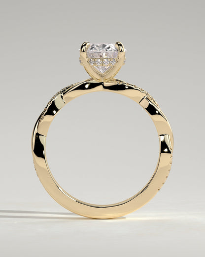 Round Halo, Pave & Split Shank Engagement Ring – 1.93 CT Lab Grown Diamond
