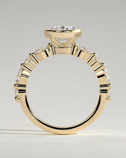 Round Halo, Pave & Split Shank Engagement Ring – 1.93 CT Lab Grown Diamond