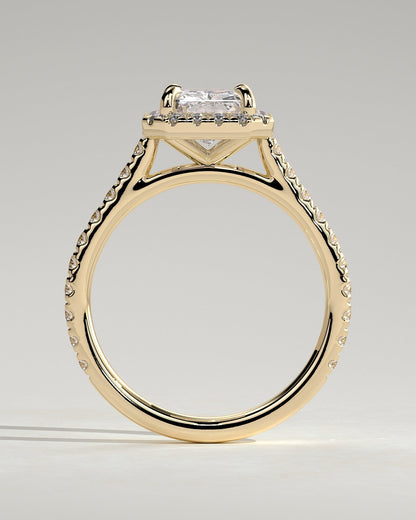 Round Halo, Pave & Split Shank Engagement Ring – 1.93 CT Lab Grown Diamond