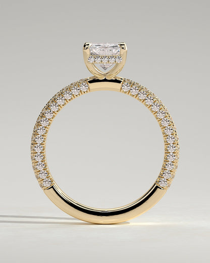 Round Halo, Pave & Split Shank Engagement Ring – 1.93 CT Lab Grown Diamond