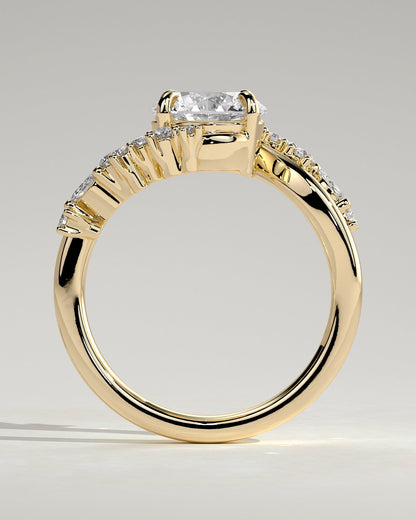 Round Halo, Pave & Split Shank Engagement Ring – 1.93 CT Lab Grown Diamond