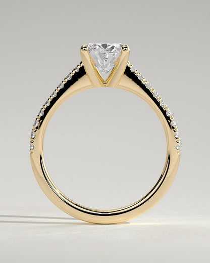 Round Halo, Pave & Split Shank Engagement Ring – 1.93 CT Lab Grown Diamond