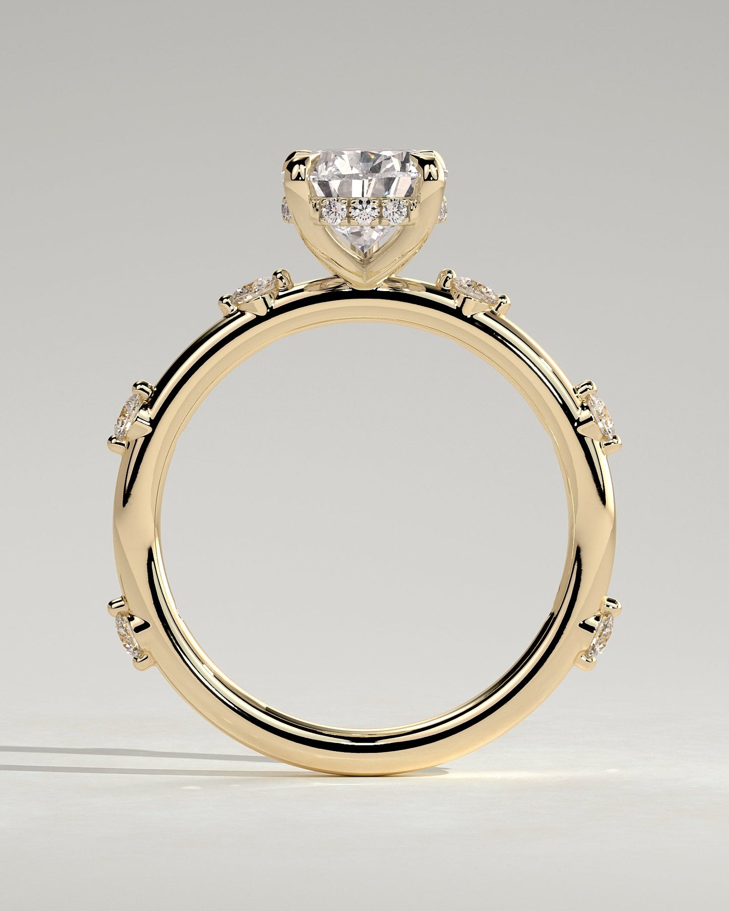 Round Halo, Pave & Split Shank Engagement Ring – 1.93 CT Lab Grown Diamond