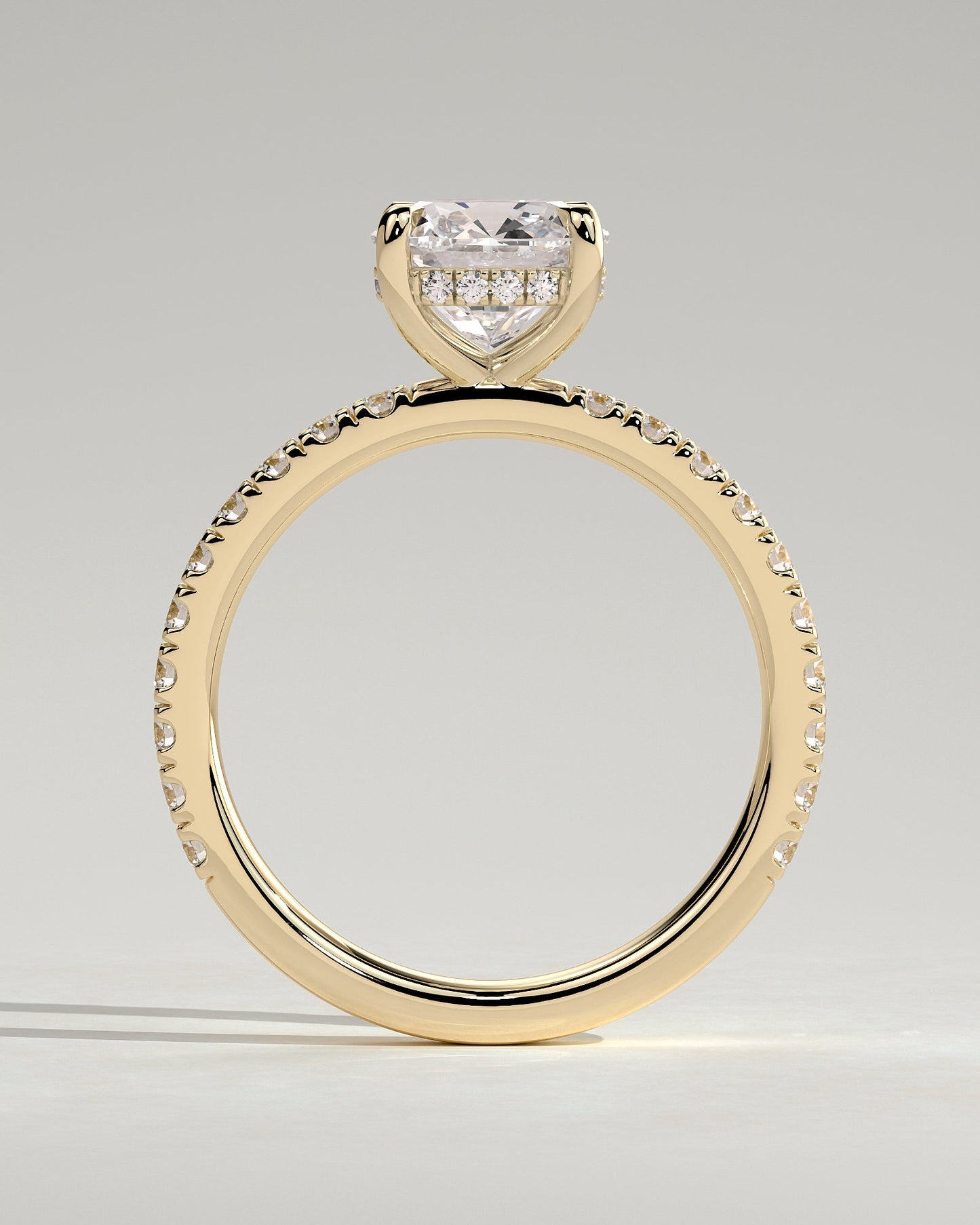 Round Halo, Pave & Split Shank Engagement Ring – 1.93 CT Lab Grown Diamond