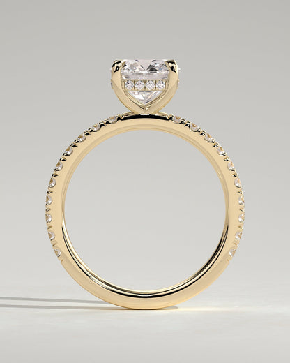 Round Halo, Pave & Split Shank Engagement Ring – 1.93 CT Lab Grown Diamond
