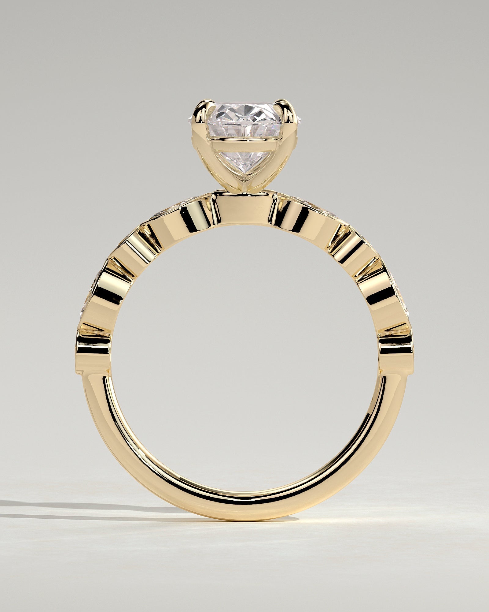 Round Halo, Pave & Split Shank Engagement Ring – 1.93 CT Lab Grown Diamond