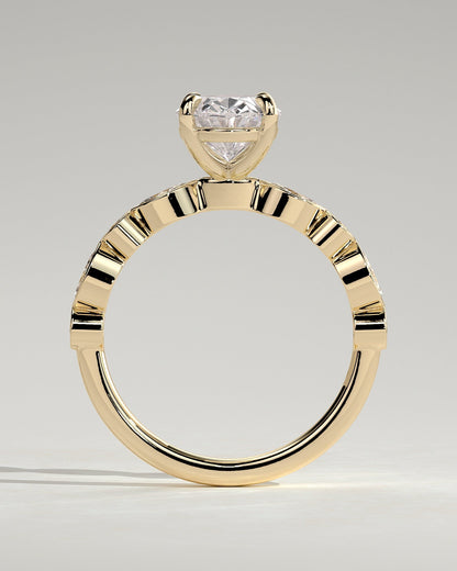 Round Halo, Pave & Split Shank Engagement Ring – 1.93 CT Lab Grown Diamond