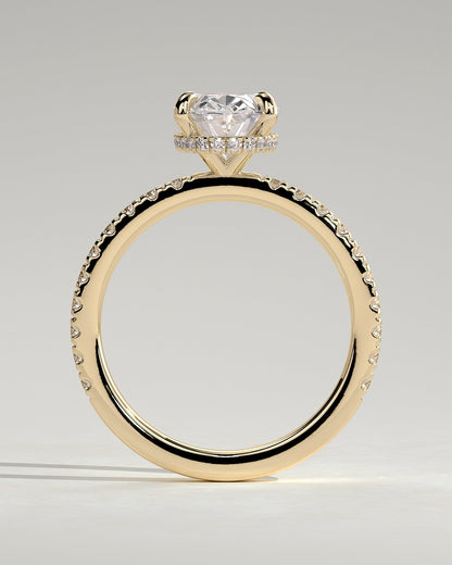 Round Halo, Pave & Split Shank Engagement Ring – 1.93 CT Lab Grown Diamond