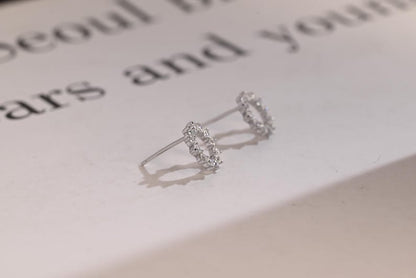 0.50 TCW Round Cut Moissanite Flower Shape Earrings in Gold 5