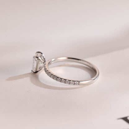 Stunning 1.0 - 2.0 CT Radiant Moissanite Engagement Ring with Pave Design 9