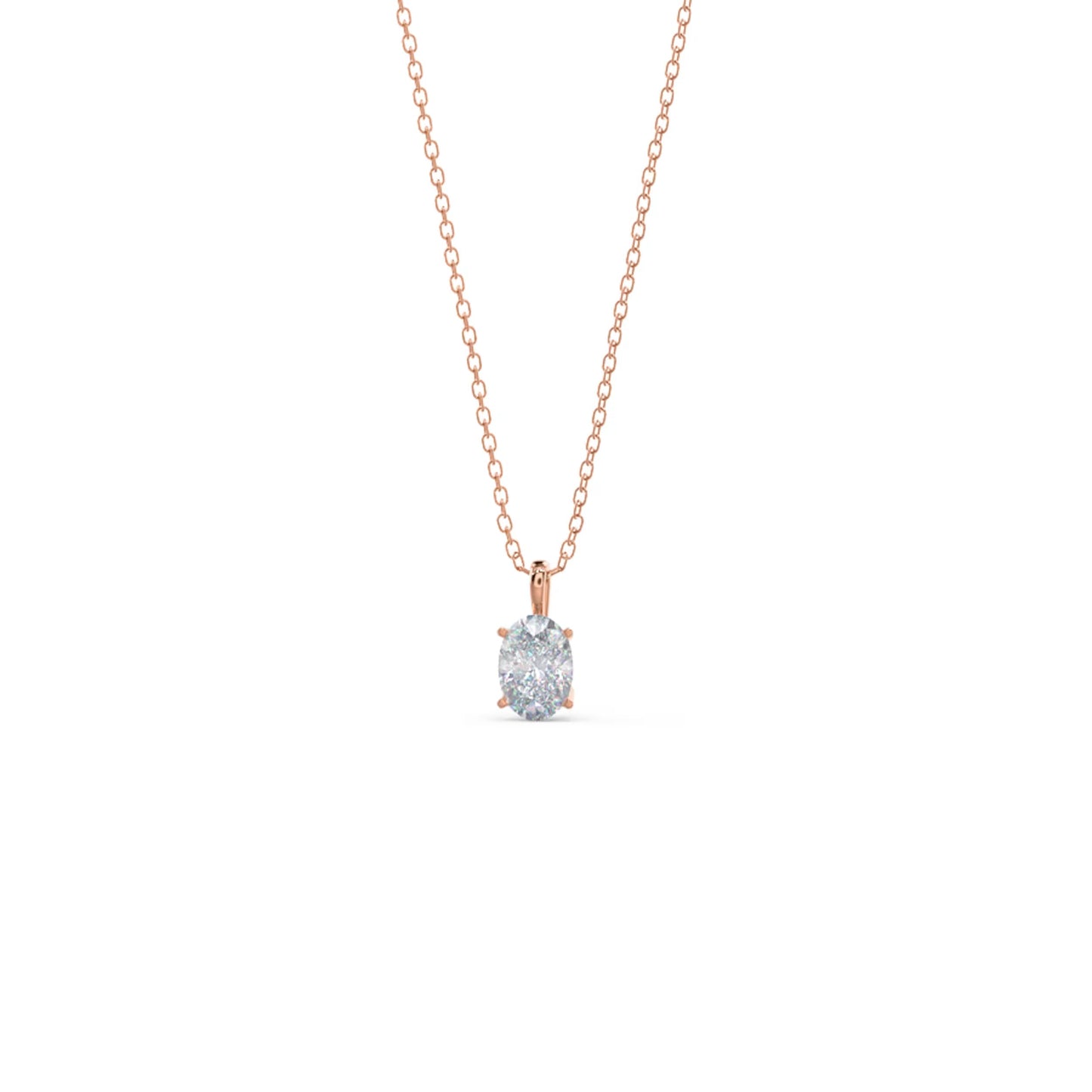 1.0 CT Oval Cut Moissanite Diamond Solitaire Pendant Necklace in Solid Gold 6