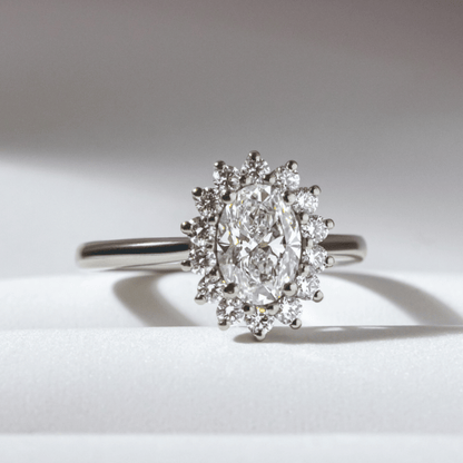 Marquise Shaped Three Stone Lab Grown Diamond Engagement Ring