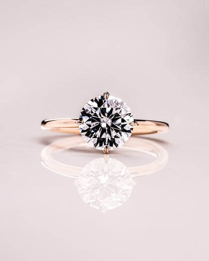 1.35 CT Round Cut Lab Grown Diamond Solitaire Engagement Ring