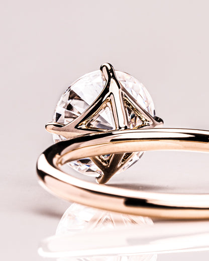 1.35 CT Round Cut Lab Grown Diamond Solitaire Engagement Ring