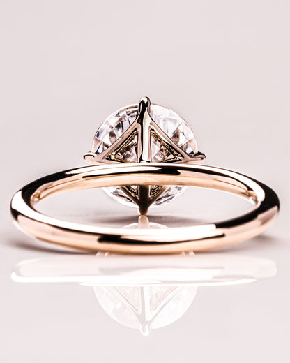 1.35 CT Round Cut Lab Grown Diamond Solitaire Engagement Ring