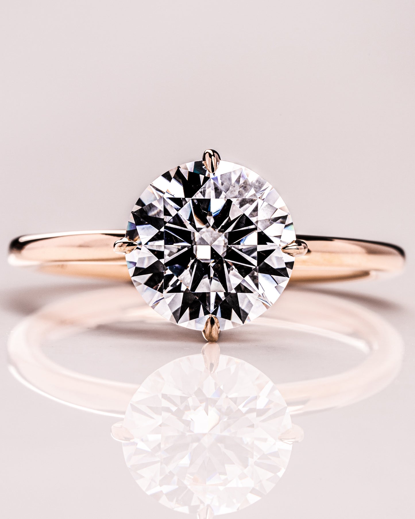 1.35 CT Round Cut Lab Grown Diamond Solitaire Engagement Ring