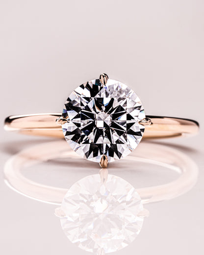 1.35 CT Round Cut Lab Grown Diamond Solitaire Engagement Ring