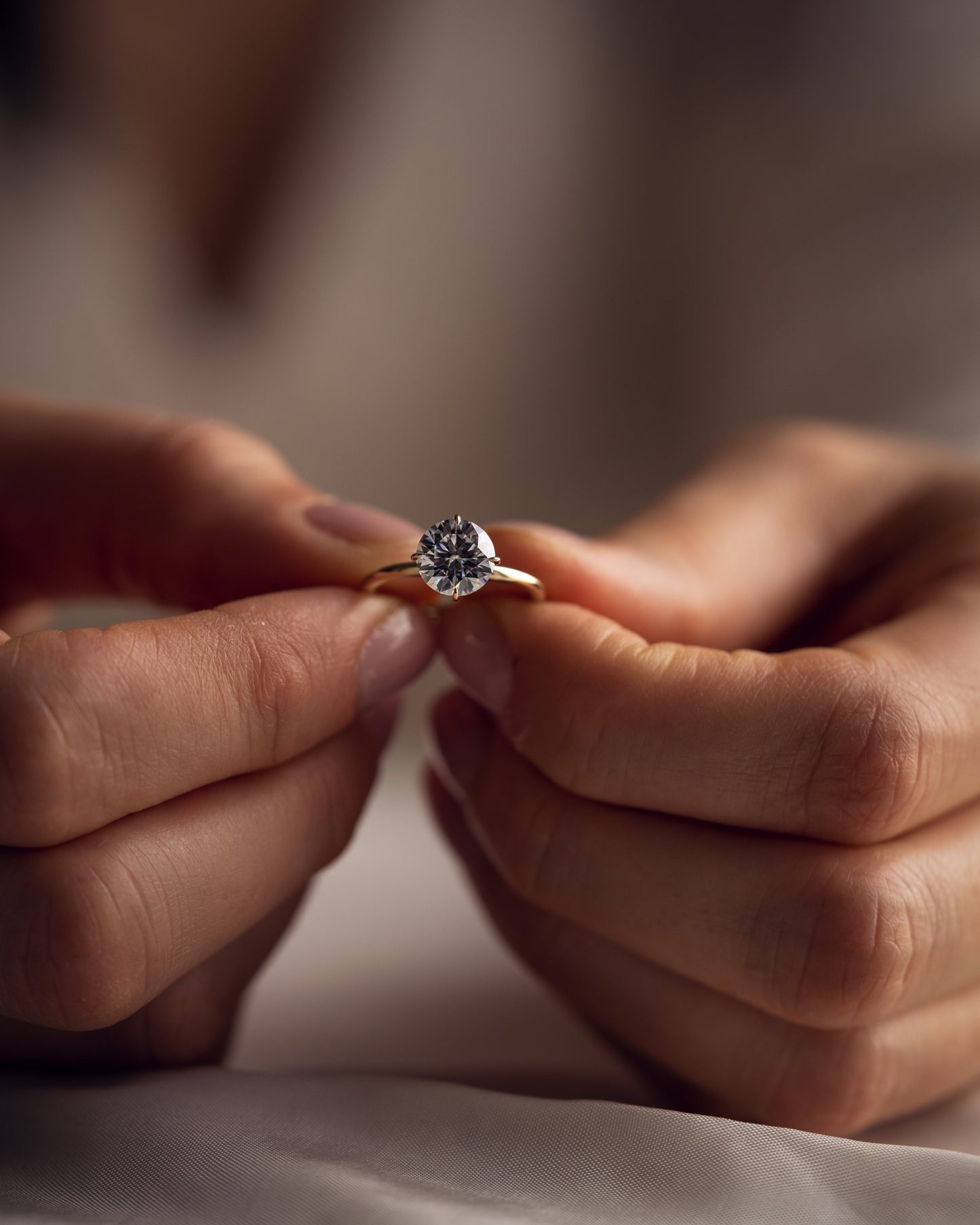 1.35 CT Round Cut Lab Grown Diamond Solitaire Engagement Ring