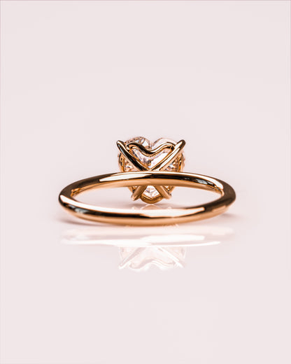 2.0 CT Heart Cut Solitaire Lab Grown Diamond Engagement Ring