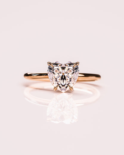 2.0 CT Heart Cut Solitaire Lab Grown Diamond Engagement Ring