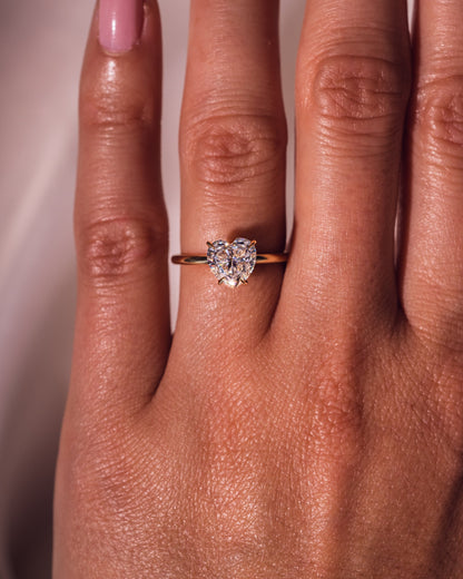 2.0 CT Heart Cut Solitaire Lab Grown Diamond Engagement Ring