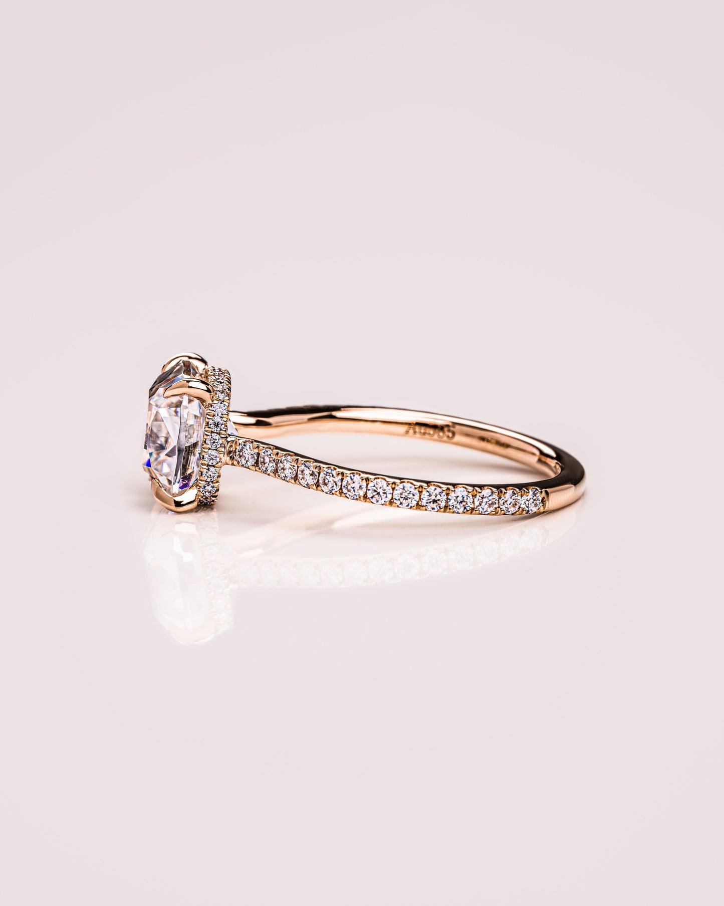 1.74 CT Cushion Pave Lab Grown Diamond Engagement Ring