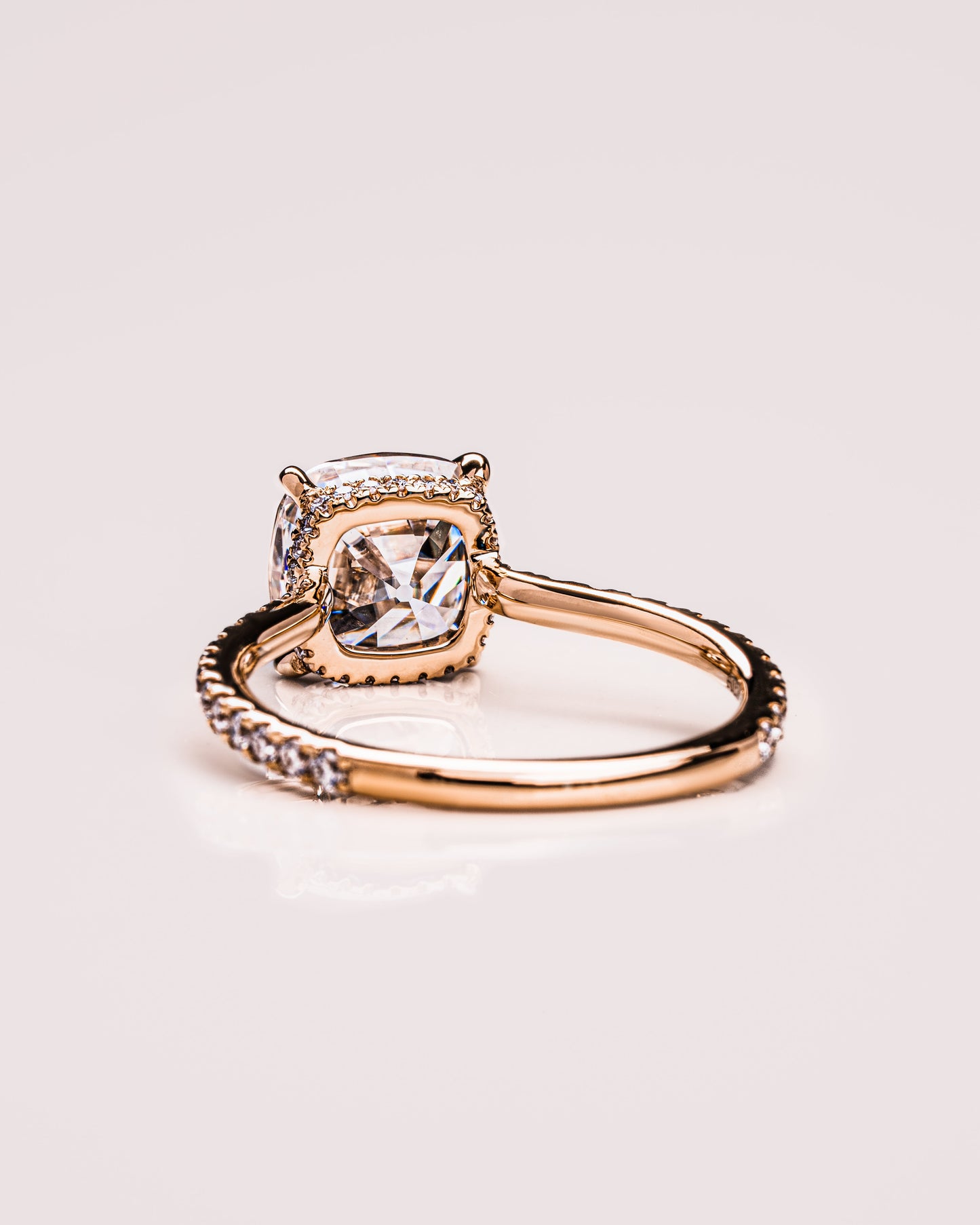 1.74 CT Cushion Pave Lab Grown Diamond Engagement Ring